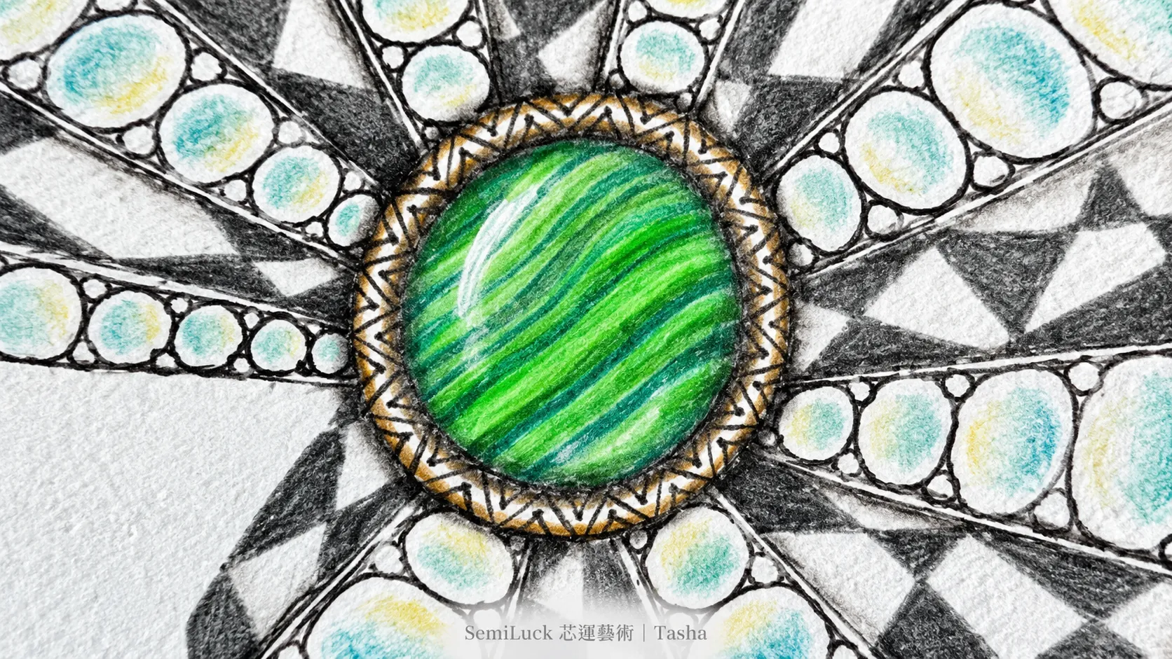 孔雀石手繪作品局部預覽
